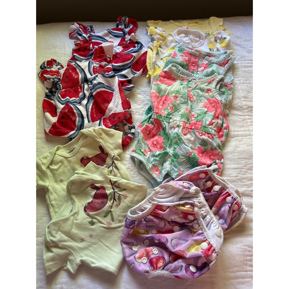 Twin Baby Girl Summer Outfits Lot 0-3M Matching Sets 10pc Identical Twins